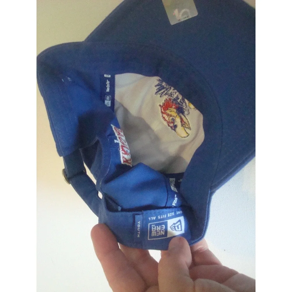 YOUTH KANSAS JAYHAWKS NEW ERA 00S Y2K  STRAPBACK  HAT CAP VINTAGE P2